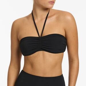 Jets Australia black underwire bandeau halter bikini top